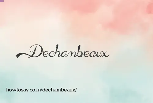 Dechambeaux