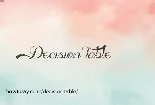 Decision Table