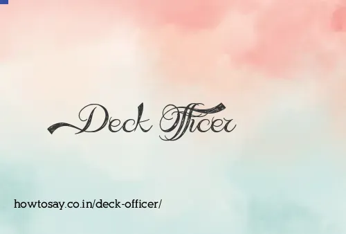 Deck Officer