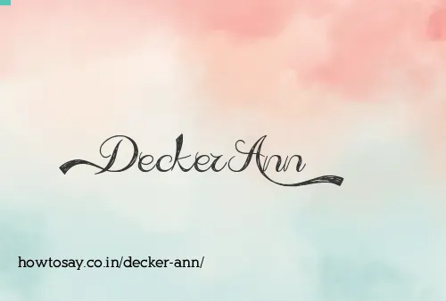 Decker Ann