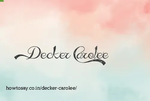 Decker Carolee