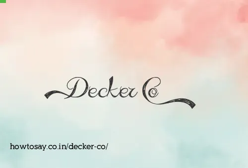 Decker Co