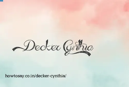 Decker Cynthia