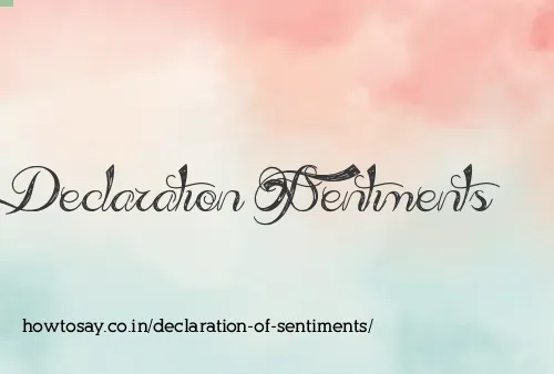 Declaration Of Sentiments