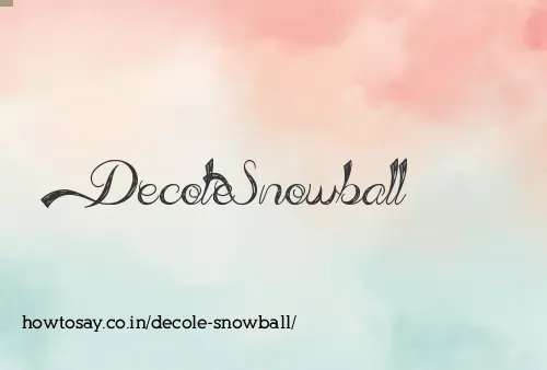 Decole Snowball