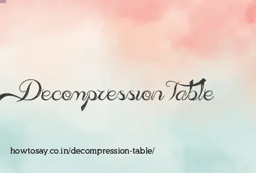 Decompression Table
