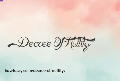 Decree Of Nullity