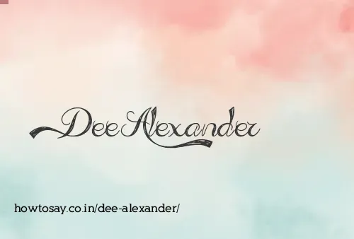 Dee Alexander