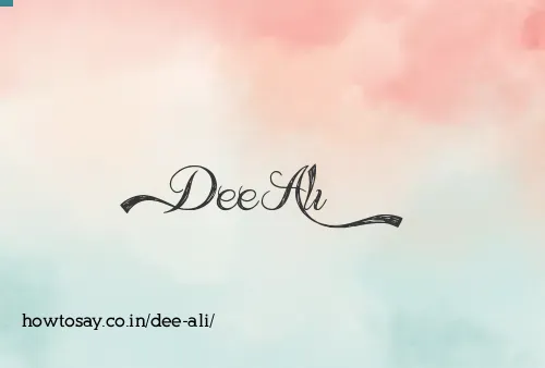 Dee Ali