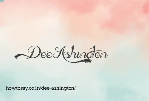 Dee Ashington
