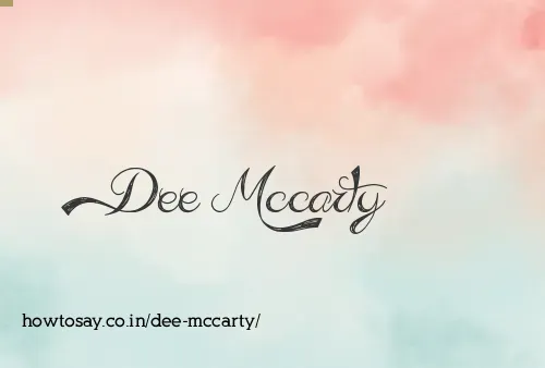 Dee Mccarty