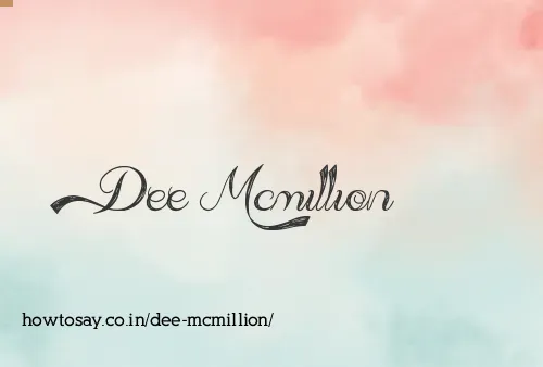 Dee Mcmillion