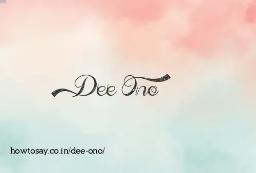 Dee Ono