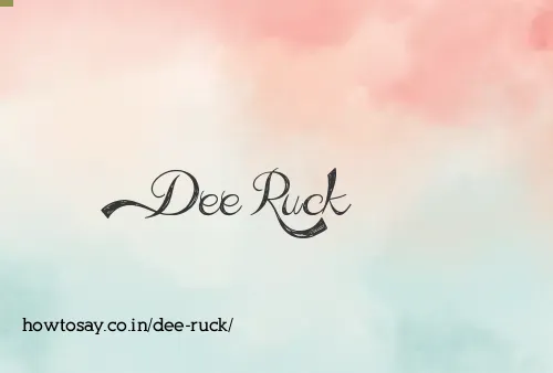 Dee Ruck