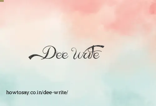 Dee Write