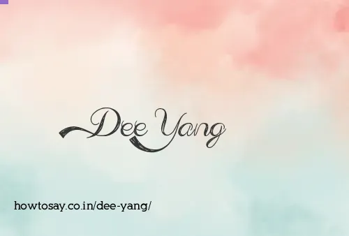 Dee Yang