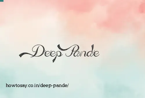 Deep Pande