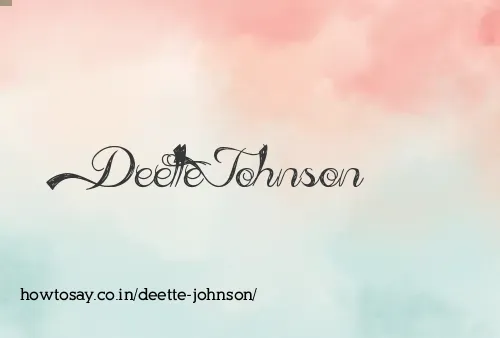 Deette Johnson