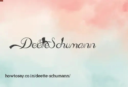 Deette Schumann
