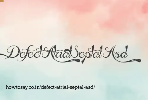 Defect Atrial Septal Asd