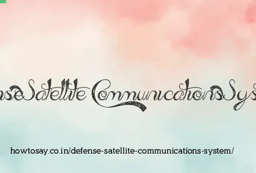 Defense Satellite Communications System