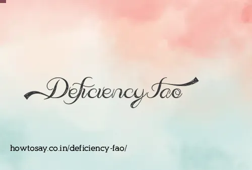Deficiency Fao