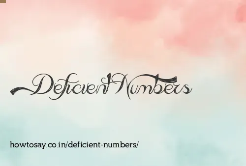 Deficient Numbers