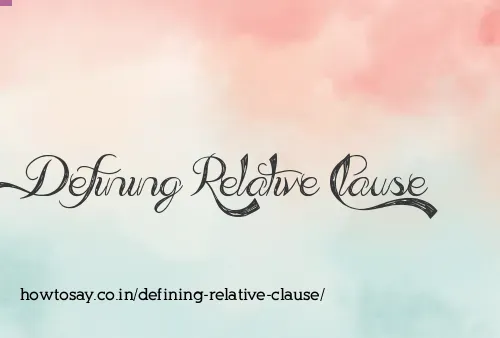 Defining Relative Clause
