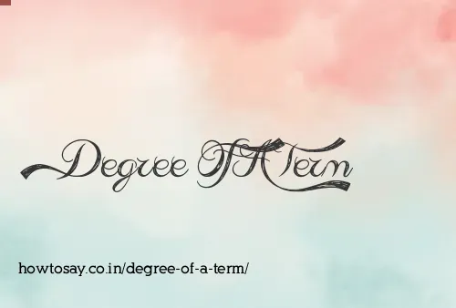 Degree Of A Term