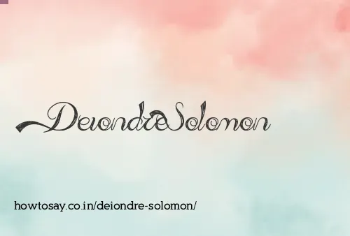 Deiondre Solomon