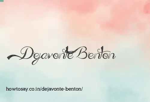 Dejavonte Benton