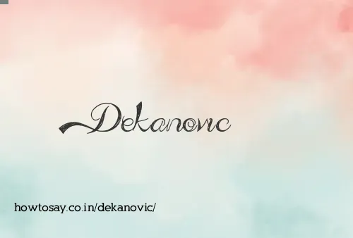 Dekanovic