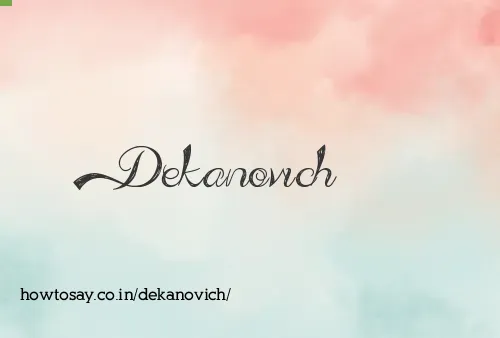 Dekanovich