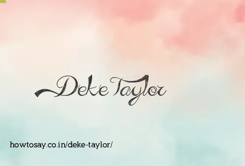 Deke Taylor