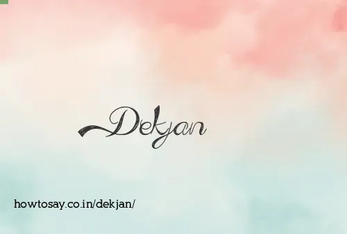 Dekjan