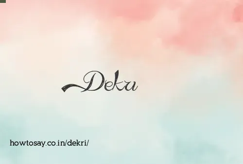 Dekri