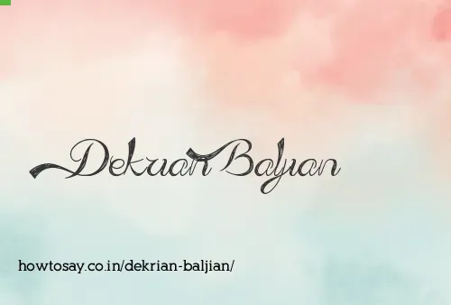 Dekrian Baljian