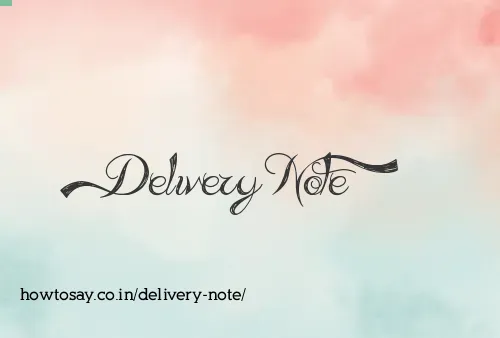 Delivery Note