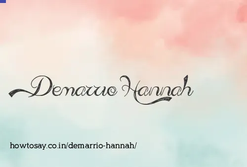 Demarrio Hannah