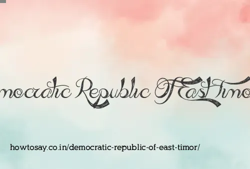 Democratic Republic Of East Timor