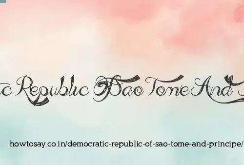 Democratic Republic Of Sao Tome And Principe