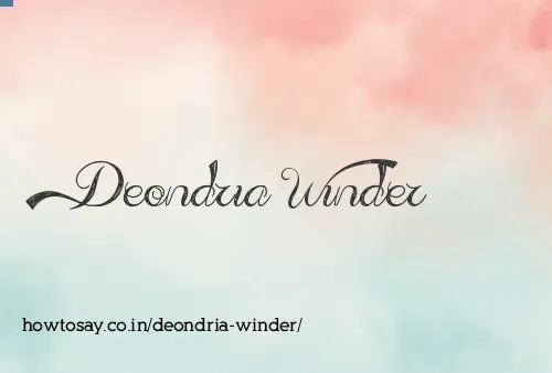 Deondria Winder