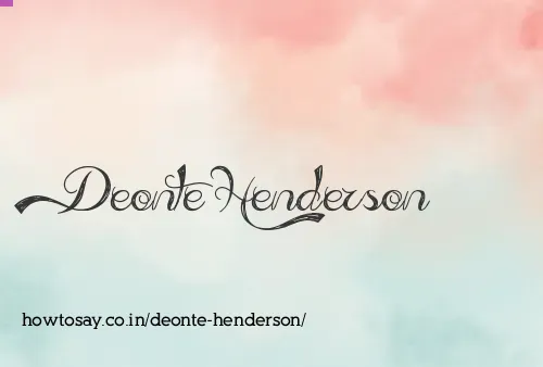 Deonte Henderson
