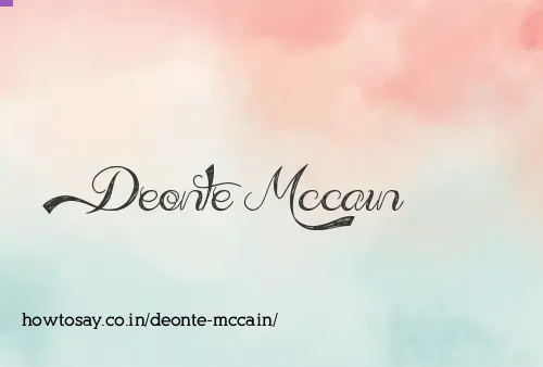 Deonte Mccain