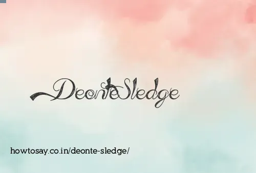 Deonte Sledge