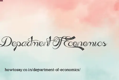 Department Of Economics
