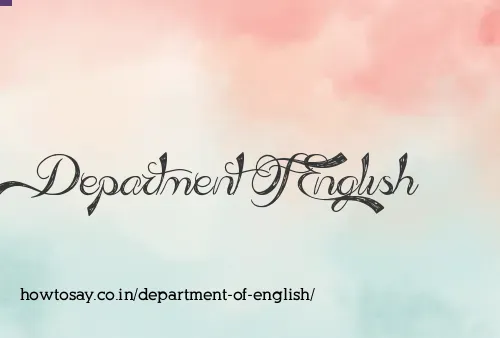 Department Of English