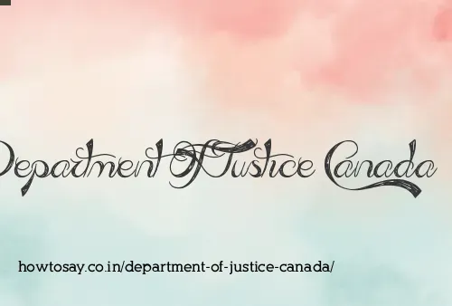 Department Of Justice Canada