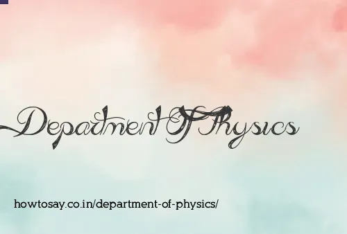 Department Of Physics