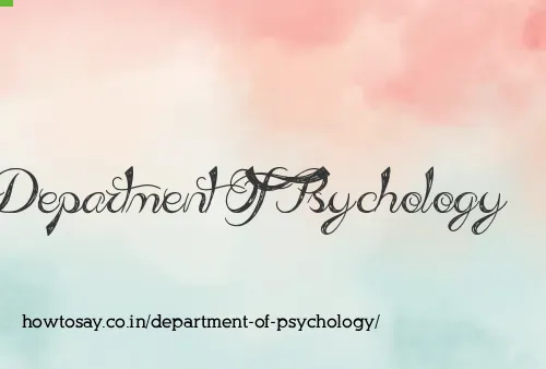 Department Of Psychology